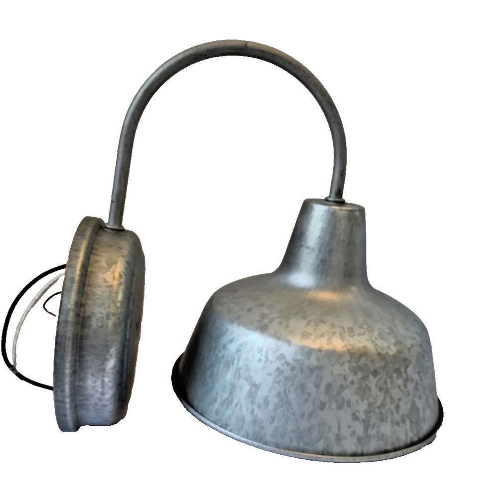 8" Outdoor Barn Light Galvanized Metal Outdoor Sconce Industrial Hardwired